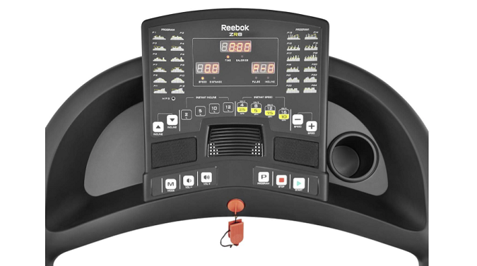 Zr8 treadmill console view